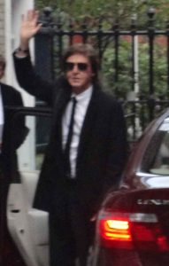 Paul McCartney arriving at St Paul's Church