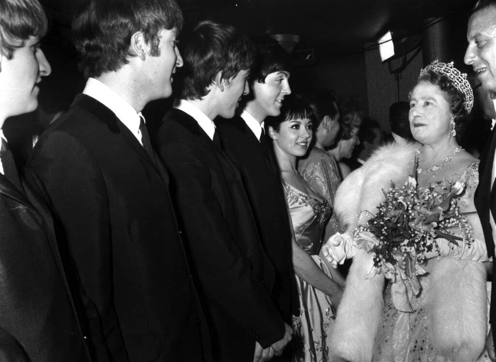 The Beatles with the Queen Mother