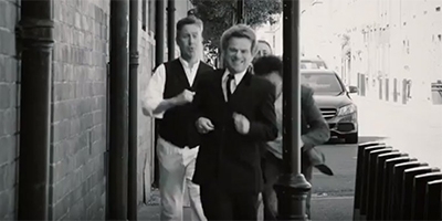 London Beatles Walks running down same street as the Beatles in 'A Hard Day's Night'